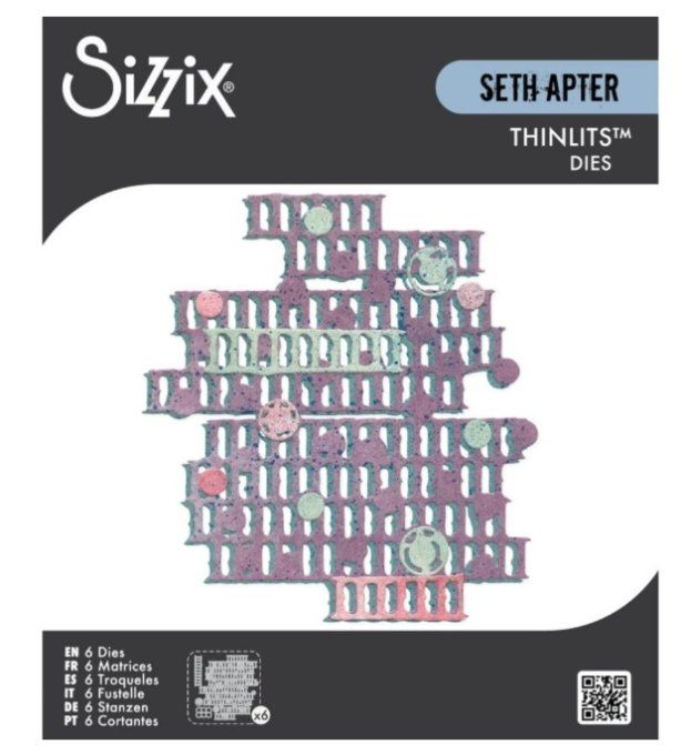 6 Dies/matrices de découpe, Sizzix - Thinlits, set stackers by seth apter