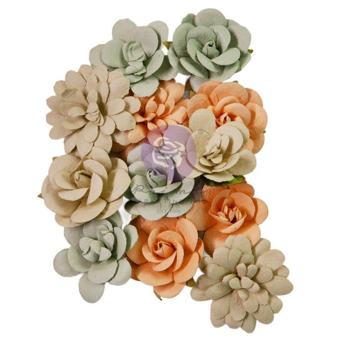 12 pièces, Fleurs en papier, Prima, In the moment