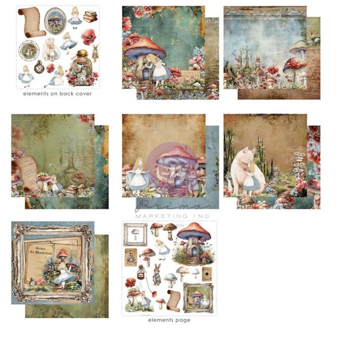 Bloc 15x15cm, 26 feuilles, Return to wonderland - Prima marketing 