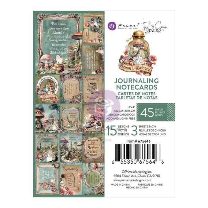 45 cartes collection Return to wonderland - Prima - format 7.62x10.16cm