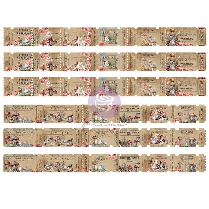 36 die-cuts,  Tickets, Prima, Return to wonderland 