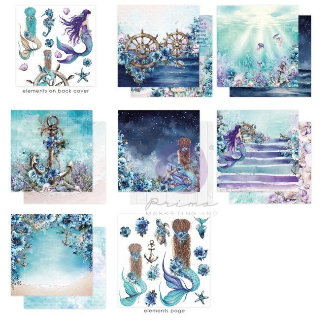 Bloc 30x30cm, 14 feuilles, A mermaid's tale - Prima marketing