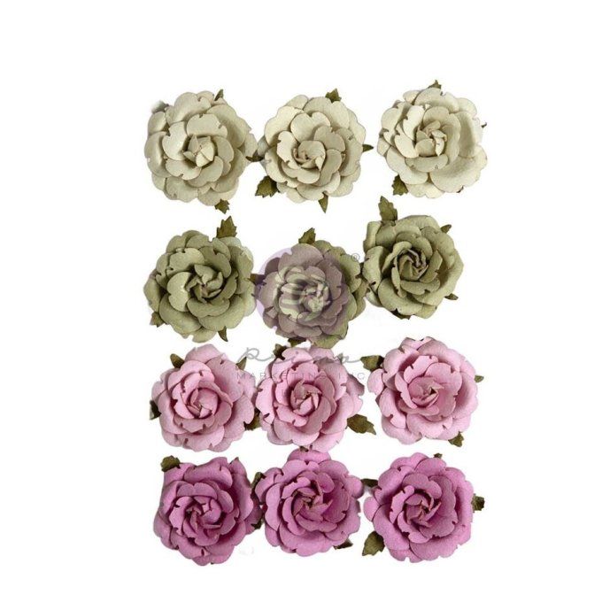 12 pièces, Fleurs, Prima, Serene petals, flowers budding serenity