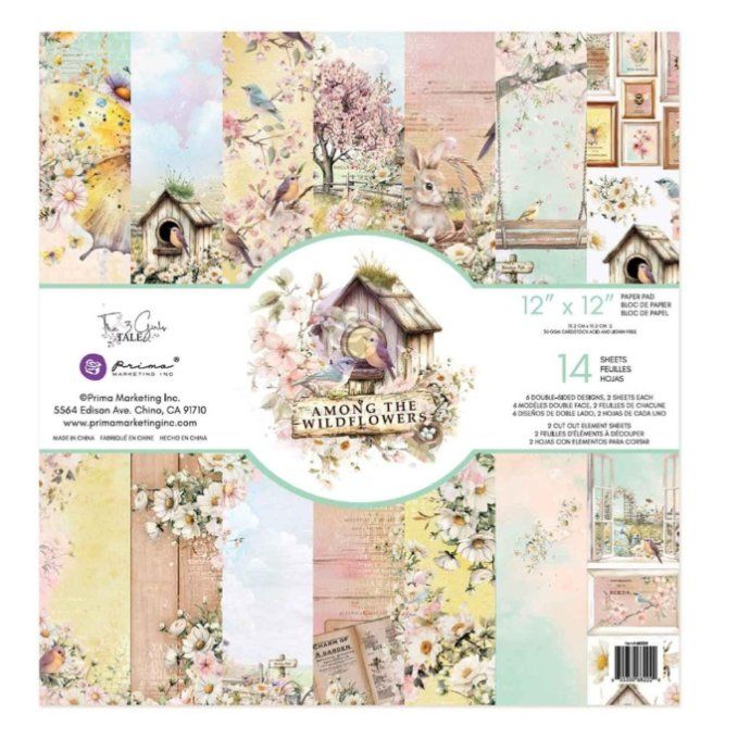 14 feuilles format 30x30cm, Among the wildflowers - Prima marketing