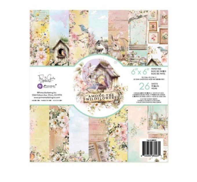 26 feuilles format 15x15cm, Among the wildflowers - Prima marketing