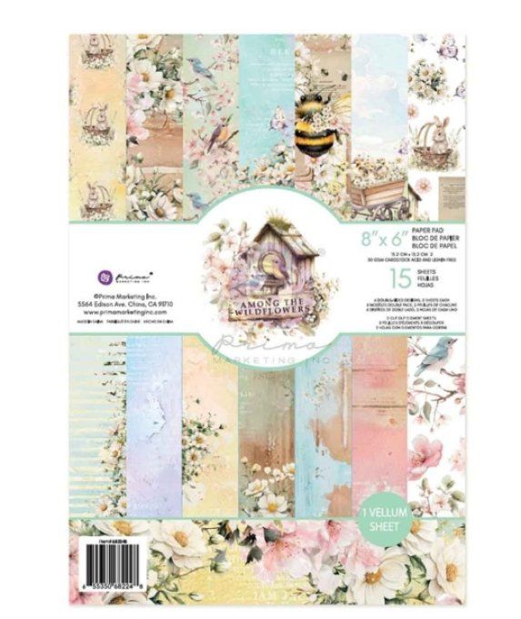 15 feuilles format 15x20cm, Among the wildflowers - Prima marketing