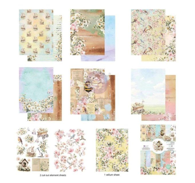 15 feuilles format 15x20cm, Among the wildflowers - Prima marketing