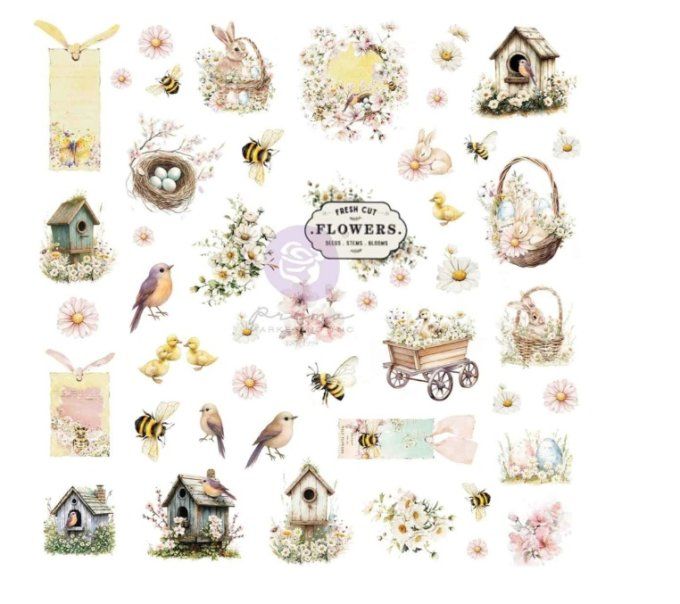 96 die-cuts, Prima marketing - Among the wildflowers