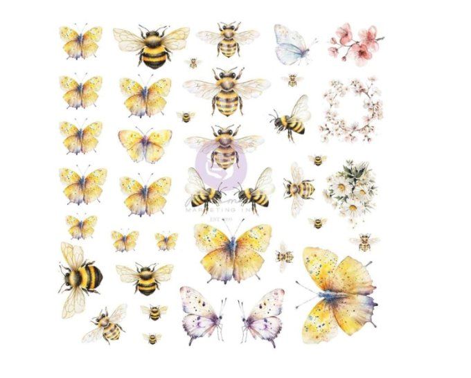 76 die-cuts, vellum, Prima marketing - Among the wildflowers