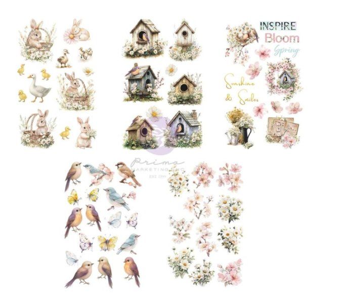 5 feuilles de stickers, format 12.7x20.3cm, Prima marketing - Among the wildflowers