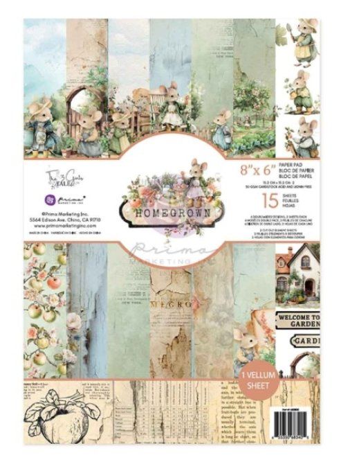 15 feuilles format 15.24x20.32cm, Homegrown - Prima marketing