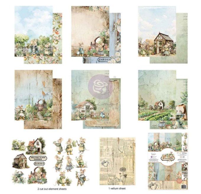 15 feuilles format 15.24x20.32cm, Homegrown - Prima marketing