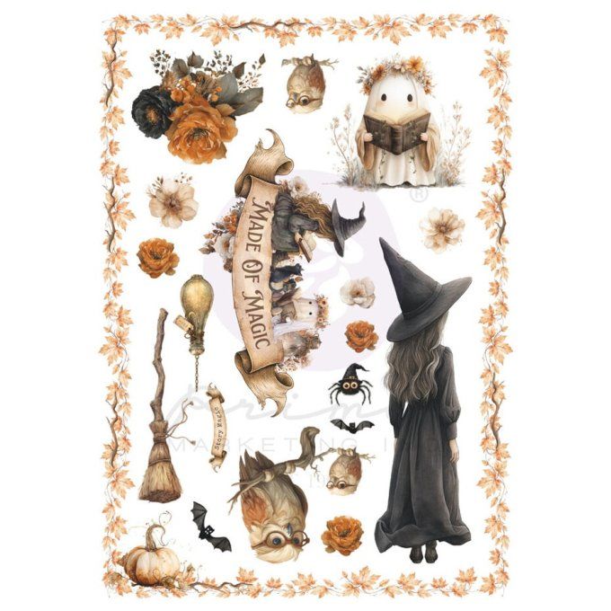 Feuille de transfert (rubon), Made of magic - Prima marketing - Dimensions : 21x29cm environ
