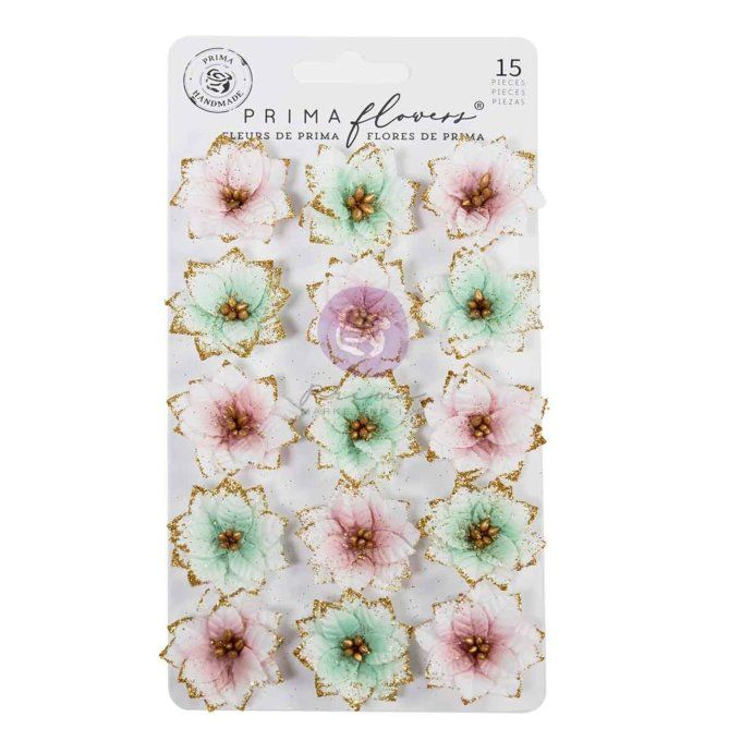 Fleurs, Christmas blush - Prima marketing - 15 pièces