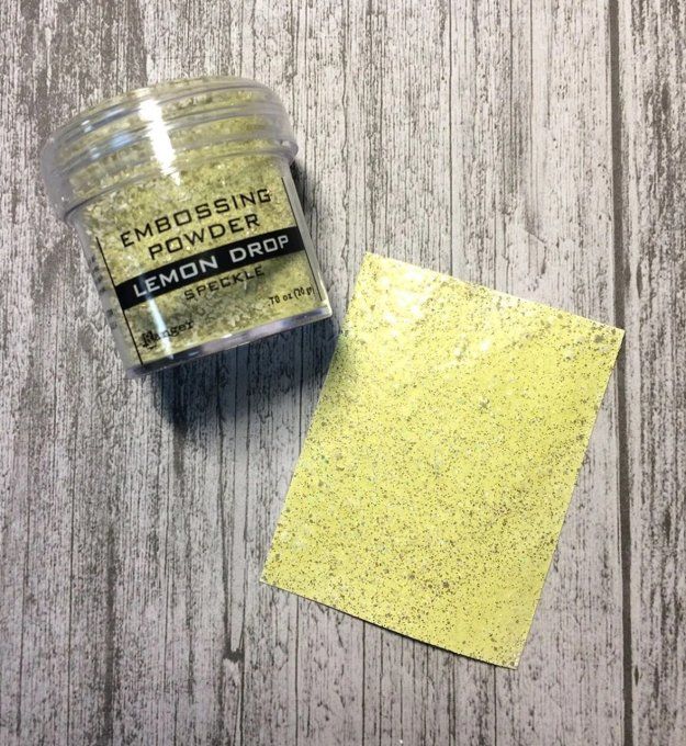 Distress Embossing powder, Tim Holtz, couleur : Lemon drop, speckle