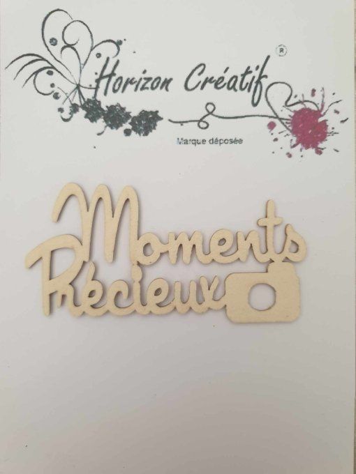 Chipboard : Moments précieux, Horizon Créatif, à l'unité - 8.1x3.8cm 