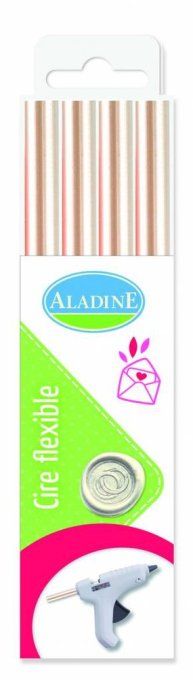 4 Bâtons de Cire Souple Rond , Aladine  - couleur : blanc nacré