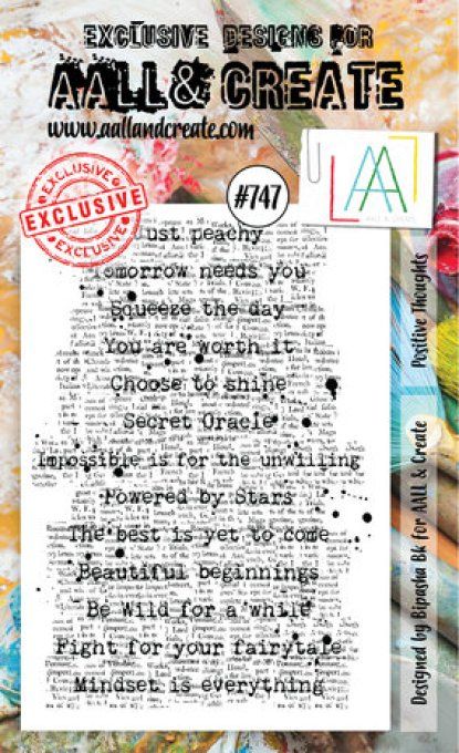 Tampon - AALL&Create - Positive thoughts - dimension du tampon : 14x9.5cm environ