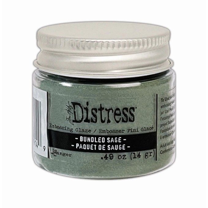Distress Embossing glaze, Tim Holtz, couleur : Bundled sage