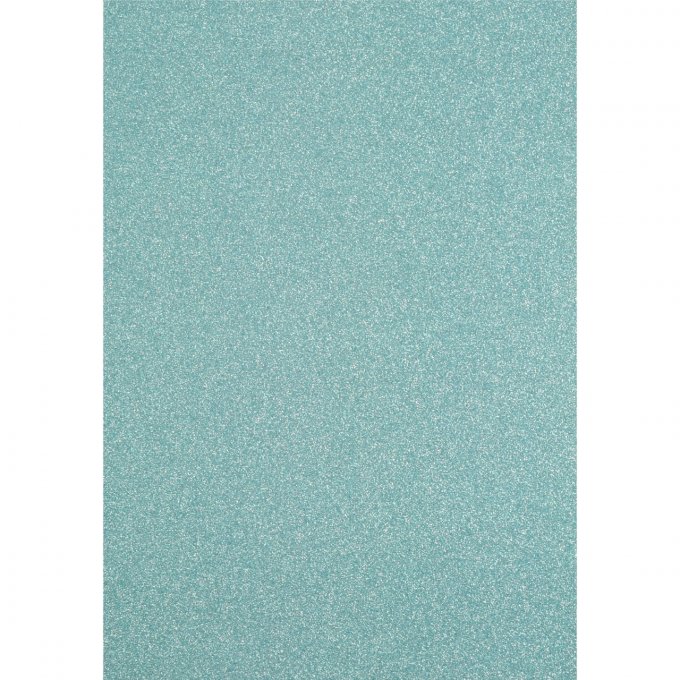 5 Feuilles de papier pailleté - format A4 - couleur : Aqua - 250g