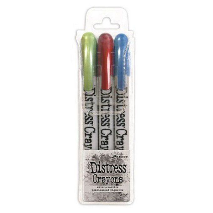 Crayons distress, Ranger, set de 3 crayons, perlescent - set 3