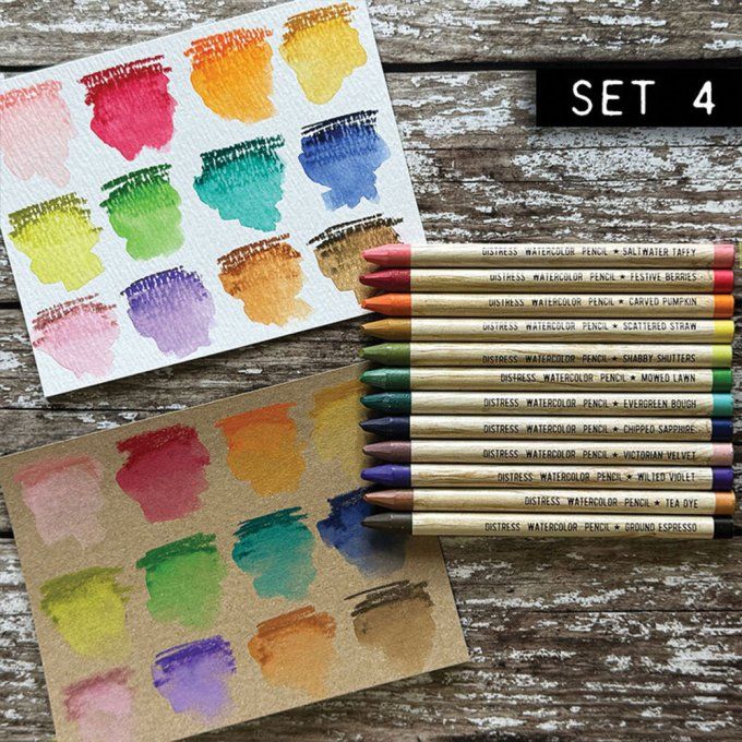 12 crayons - Distress watercolor - kit 4