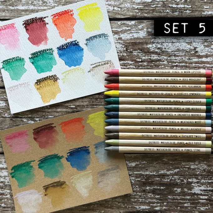 12 crayons - Distress watercolor - kit 5