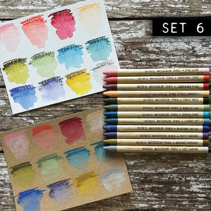 12 crayons - Distress watercolor - kit 6