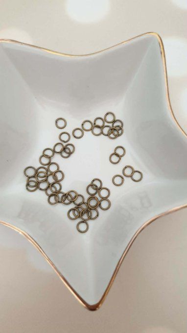 Anneaux de jonction, en métal couleur bronze, diamètre 5mm, vendus par 50 unités