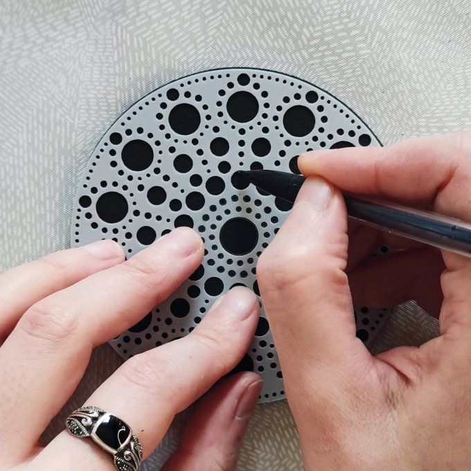 Aladine, Kit créatif, Dot painting, avec 8 supports de 10 cm de diamètre