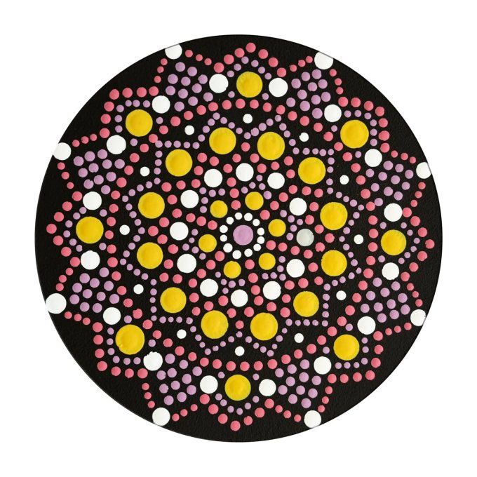 Aladine, Kit créatif, Dot painting, avec 8 supports de 10 cm de diamètre