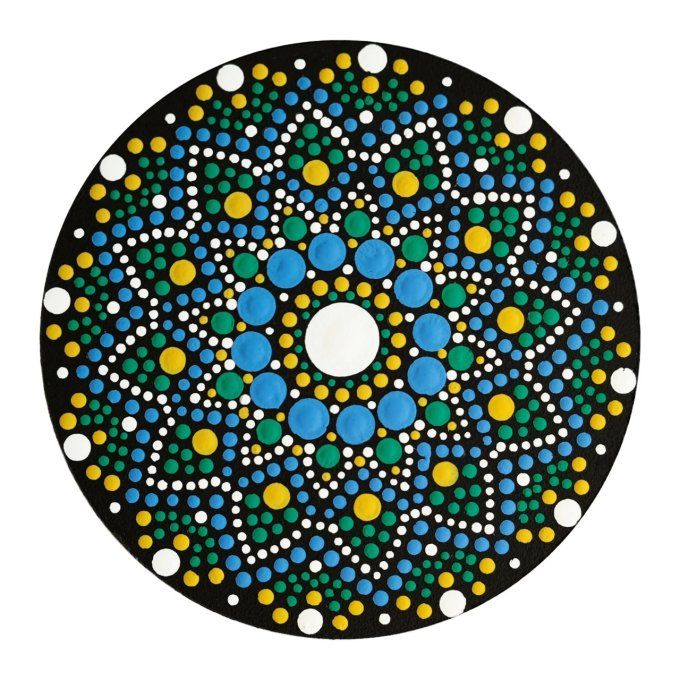 Aladine, Kit créatif, Dot painting, avec 8 supports de 10 cm de diamètre