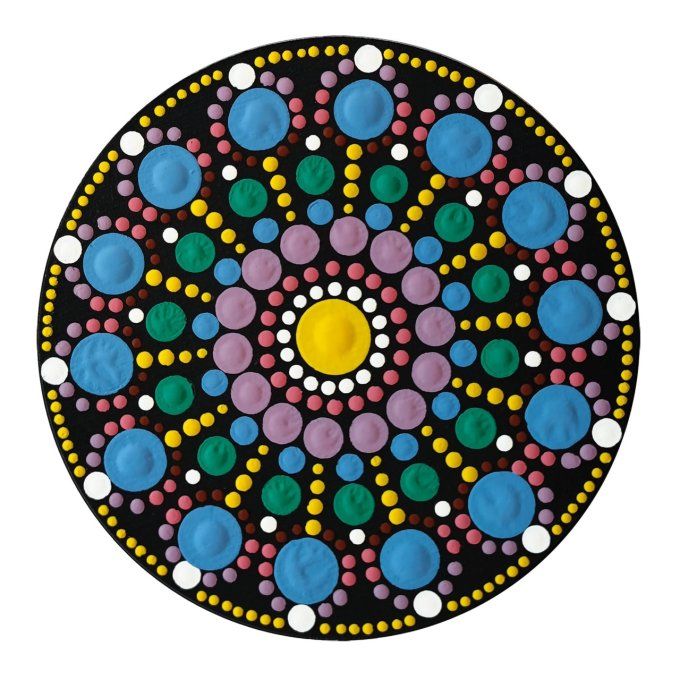 Aladine, Kit créatif, Dot painting, avec 8 supports de 10 cm de diamètre