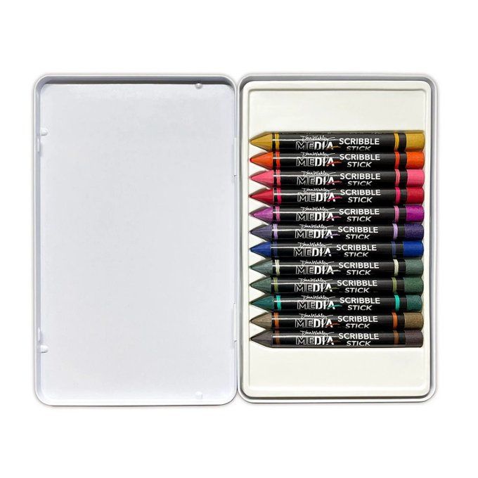 12 crayons, façon bâtonnet, Scribble sticks, à pigment - Ranger, Dina Wakley 