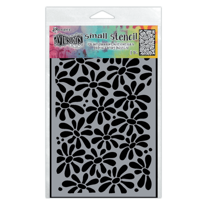 Pochoir - Field of daisies, dimension : 11.5x19.5cm environ  - Dylusions 