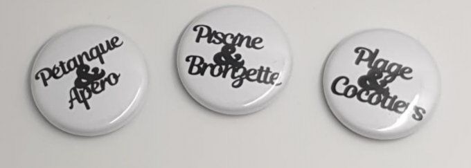 3 badges, 25mm de diamètre - Eté