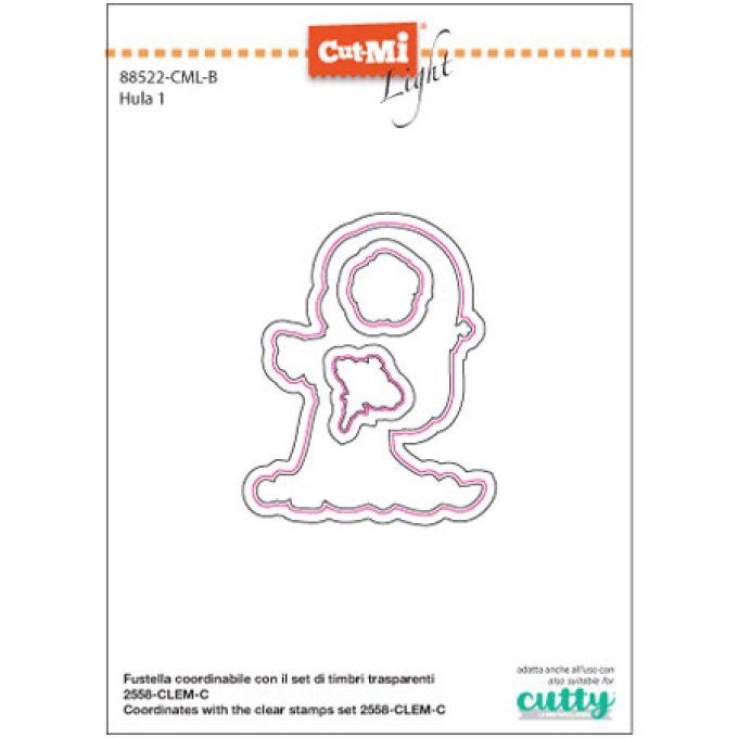 3 Dies - Hula (1),  coordonnés à la planche de tampons 2558-CLEM-C 