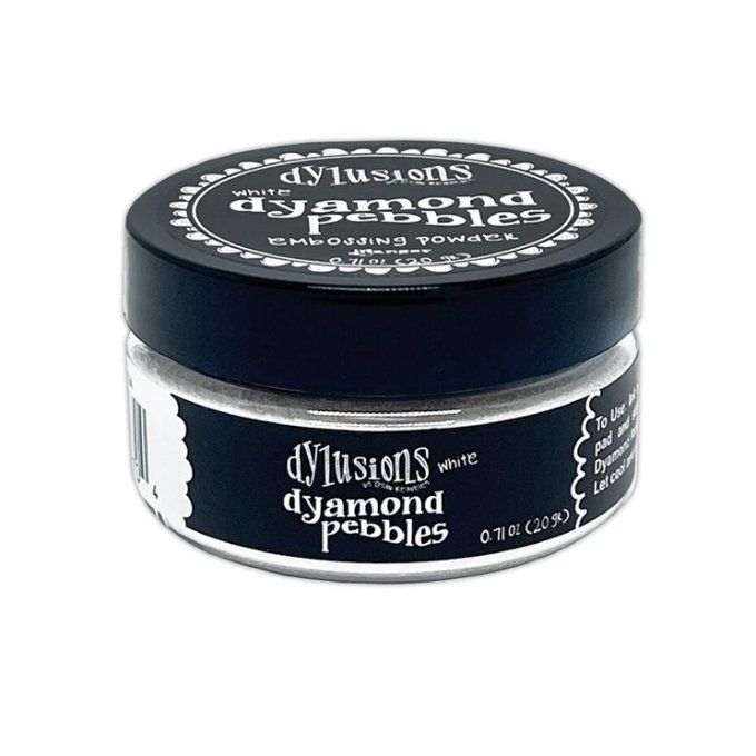 Poudre à embosser, Dylusions dyamond pebbles - White - 20g environ