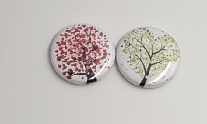 2 badges, 25mm de diamètre - Nature