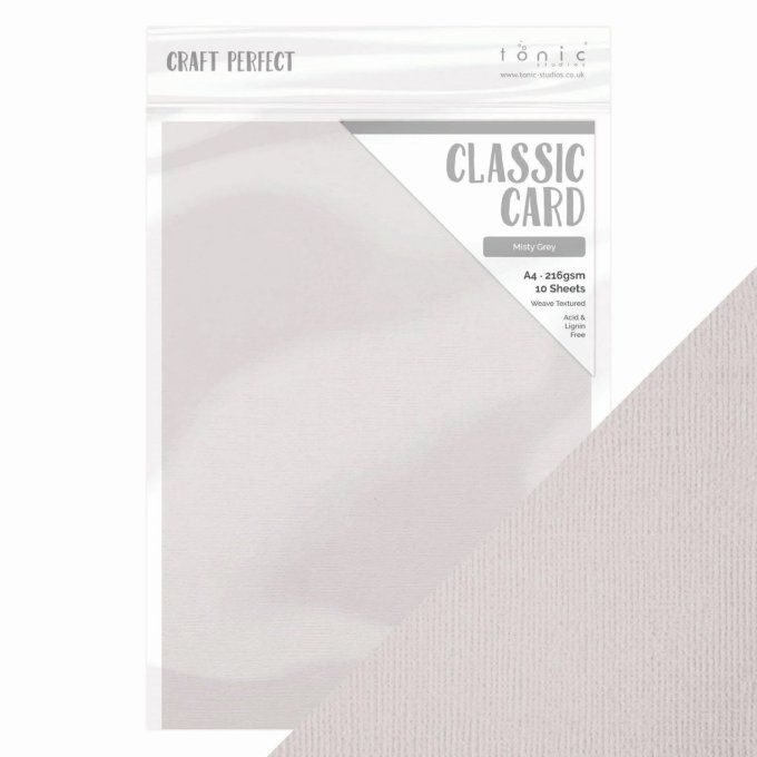 Papier craft perfect, Tonic Studio, classic card,format A4, 216g, 10 feuilles,Couleur : Misty grey