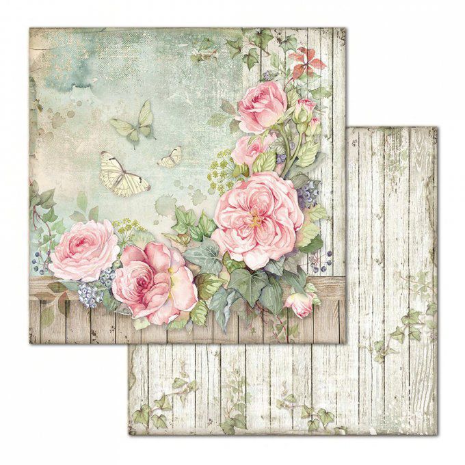 Papier scrapbooking, 30x30cm, House of roses  - Stamperia