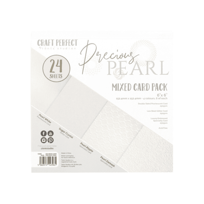 Craft perfect, Tonic Studio, format 15x15cm, 250g, 24 feuilles, Precious pearl