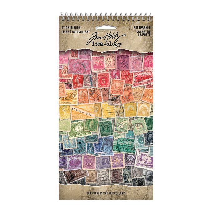 Tim Holtz, Idea-ology - livre d'autocollants, timbres et cachets de la poste