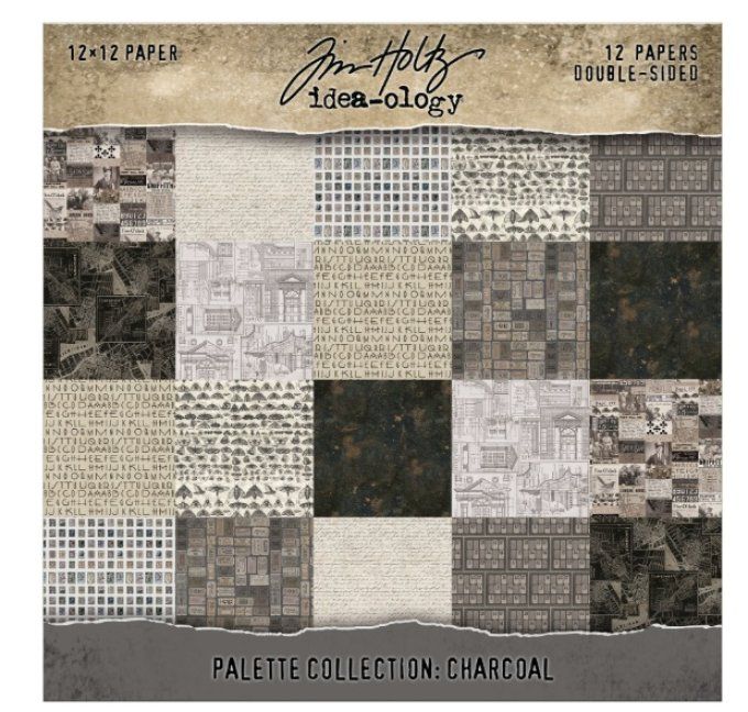 12 feuilles, 30x30cm, Idea-ology, Palette collection - Charcoal 