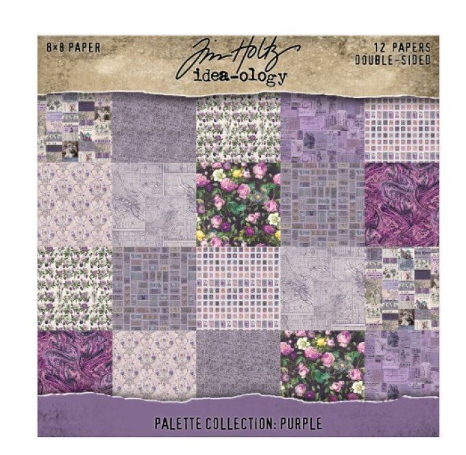 12 feuilles, 20x20cm, Idea-ology, Palette collection - Purple