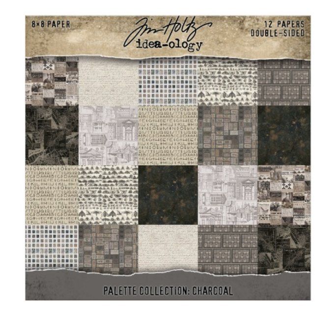 12 feuilles, 20x20cm, Idea-ology, Palette collection - Charcoal