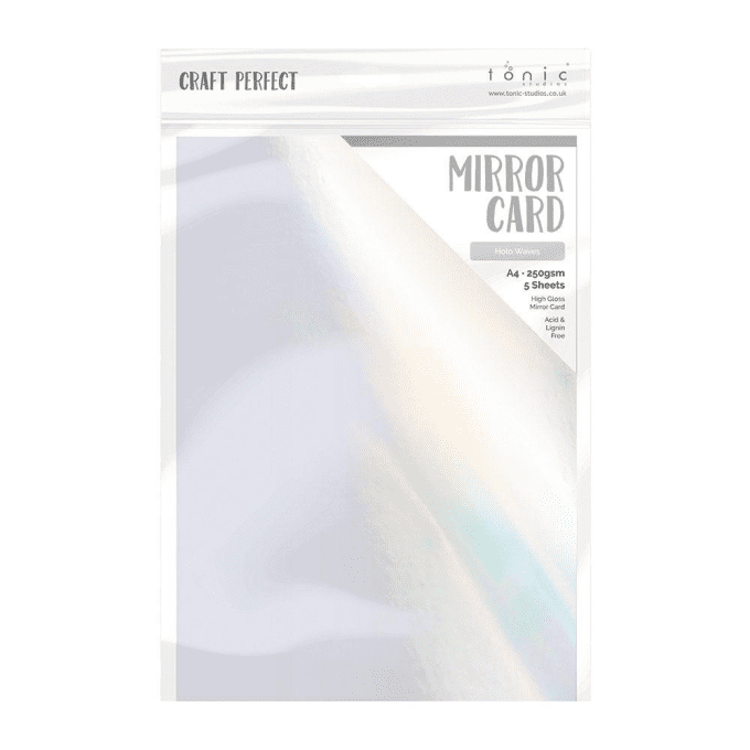 Papier craft perfect, Tonic Studio,Mirror card,format A4, 250g, 5 feuilles,Couleur : Holo waves