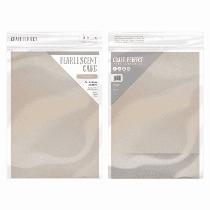Papier craft perfect,Tonic Studio, Pearlescent card, A4, 250g, 5 feuilles,Couleur : Coffee cream