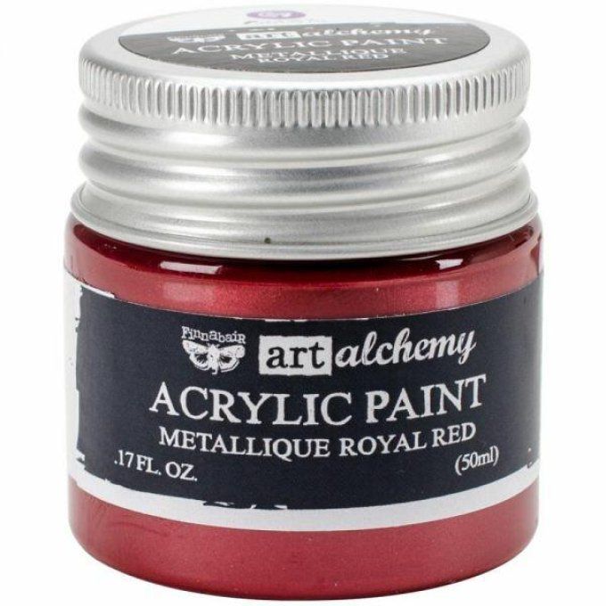 Art alchemy, peinture acrylique métallique, Royal red