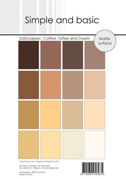 32 feuilles, format A5, dégradé de beige à marron - 240gms